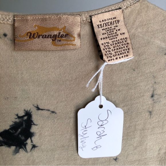 Wrangler tank top hippie boho beaded embroidered western American vintage shirt - Picture 5 of 5